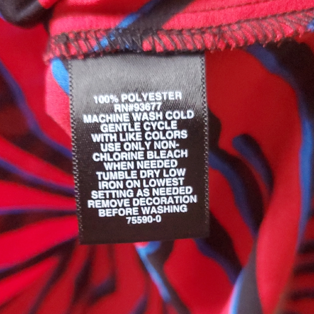 Bold Elements  Red and Black Animal Print Blouse - Picture 4 of 9
